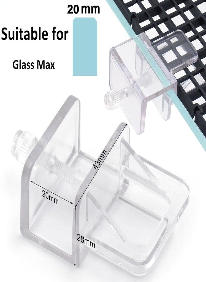 LINLAN 6 Pieces Aquarium Lid Clips, Transparent ABS Plastic Rimless Fish Tank Top Cover Support, Suitable for Plastic Dividers and DIY Anti-Jump - Image 2