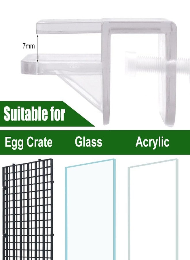 LINLAN 6 Pieces Aquarium Lid Clips, Transparent ABS Plastic Rimless Fish Tank Top Cover Support, Suitable for Plastic Dividers and DIY Anti-Jump - Image 3