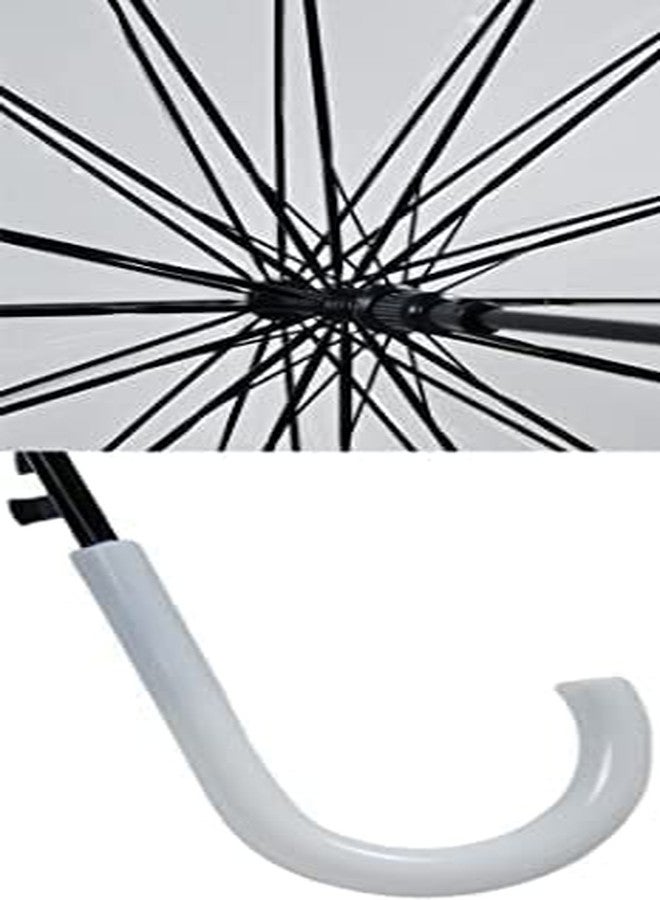 Packcy Transparent Umbrella for Men & Women | Clear Dome with Long Handle Wind-Resistant, Durable, Stylish Lightweight Maximum Rain Coverage Travel, Office Daily Use - Image 3