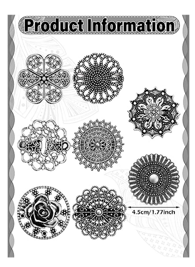 Vintage Flower Collar Clip, Dress Clips Retro Cardigan Clip Vintage Sweater Clips, Brooch Shawl Collar Clasp Set, for Shirt Scarf Cape Cloak Coat Clothes Women Girls Wearing, 8 Pcs - Image 3