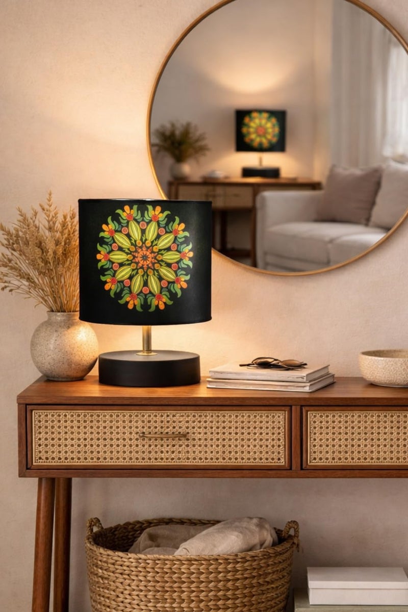 tu casa Table Lamp | Bedside Night Lamp for Bedroom | Metal Base Lamp with Satin Shade | Decorative Nightstand Lamp for Living Room Bedroom Office | Home Décor & Gift Item - Image 2