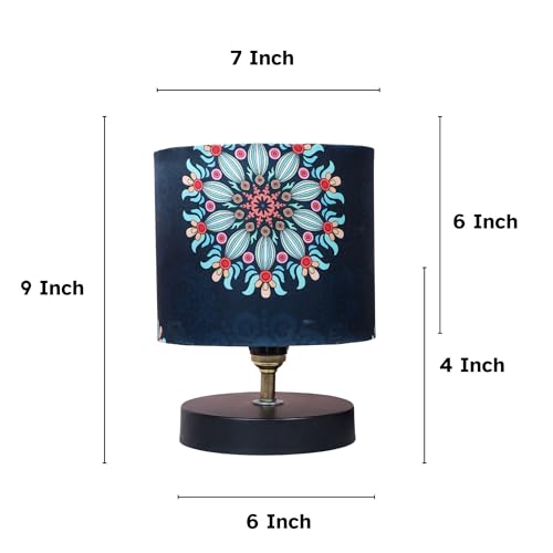 tu casa Table Lamp | Bedside Night Lamp for Bedroom | Metal Base Lamp with Satin Shade | Decorative Nightstand Lamp for Living Room Bedroom Office | Home Décor & Gift Item - Image 5