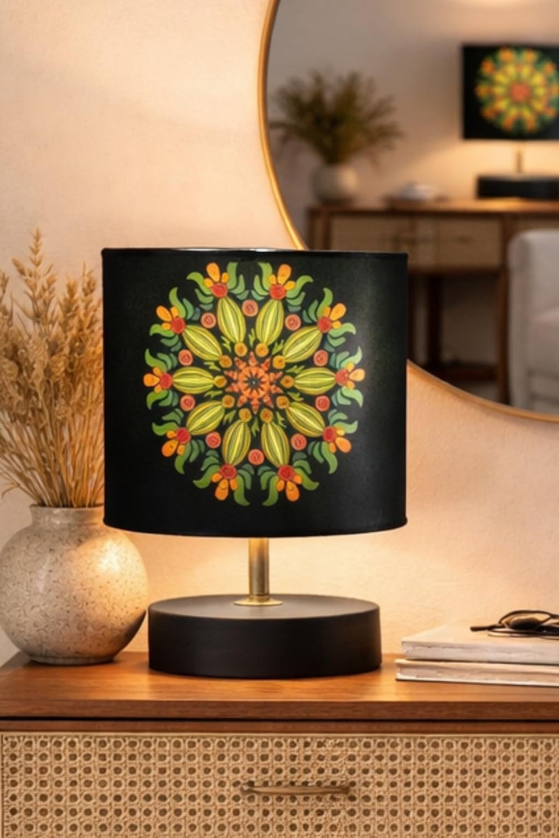 tu casa Table Lamp | Bedside Night Lamp for Bedroom | Metal Base Lamp with Satin Shade | Decorative Nightstand Lamp for Living Room Bedroom Office | Home Décor & Gift Item - Image 1