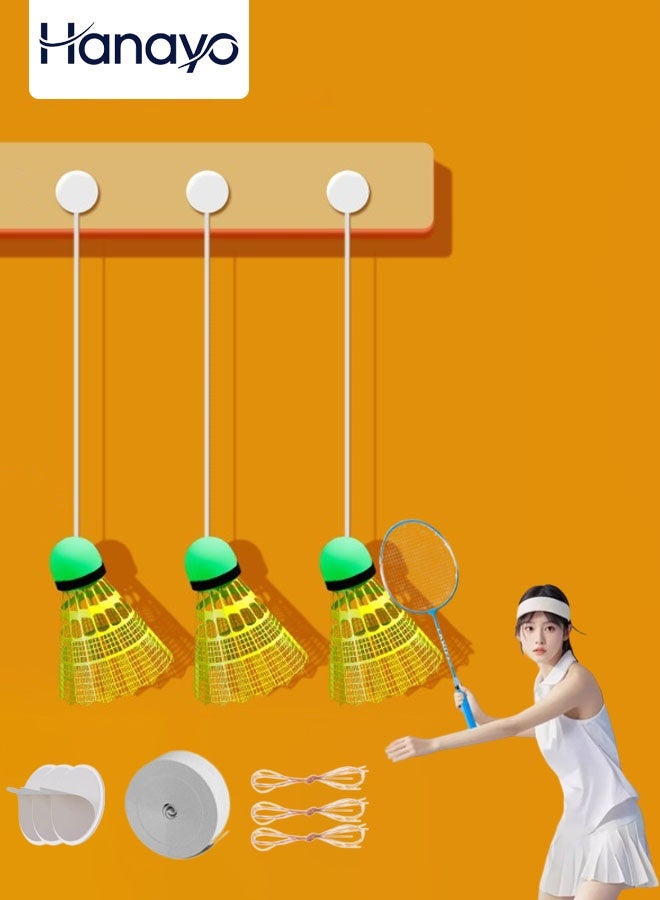 Hanayo Badminton Trainer Set Indoor Badminton Training Device for Kids with 3 Luminous Balls & 40 Rope Replacement Portable Training Equipment for Solo Practice - Image 1