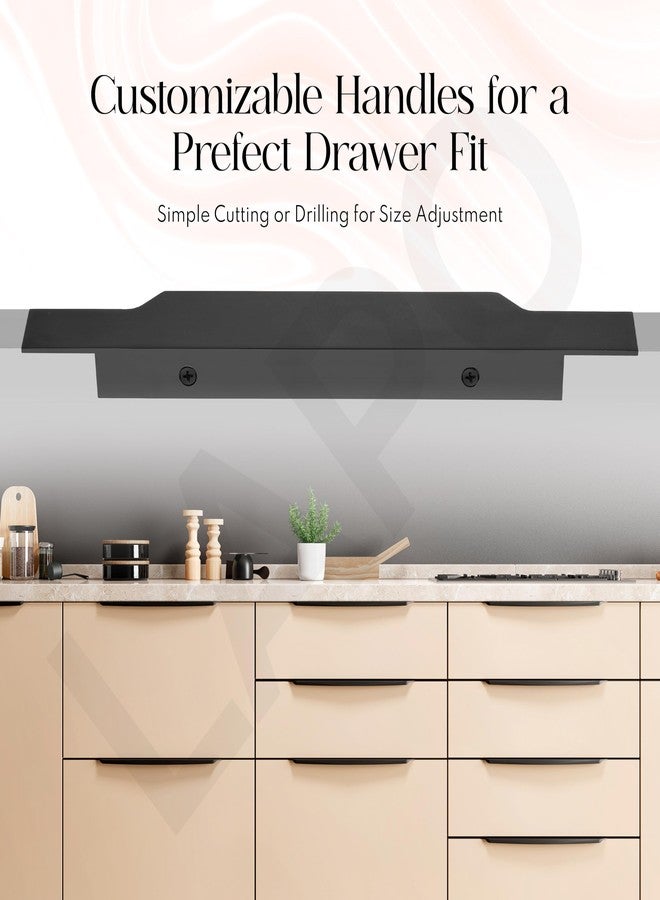 LAPO 3 Pack Premium 14 Inch Aluminum Kitchen Profile Handle, Drawer Handle for Kitchen, Wardrobe Pull Handle, Cabinet Profile Handle for Home, Hotel, Office (Black Finish, Pack of 3) P-003 - Image 5