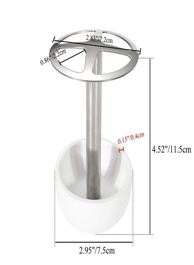 CozyCabin Toothbrush Holder Stand, for Razor, Bathroom Vanity Countertop, Stainless Steel Toothbrush Bathroom Organizer (White) - Image 2
