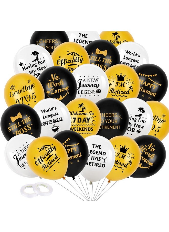 12 Inch Happy Retirement Party Latex Balloons 36 Pieces White Gold And Black Fun Retirement Decoration Balloons For For Men Women Retirement Party Indoor Outdoor Supplies - pzsku/Z2E7D26B7513995E42531Z/45/_/1697271162/82ad32e9-e020-4254-a9a1-1f61c9ceac3c