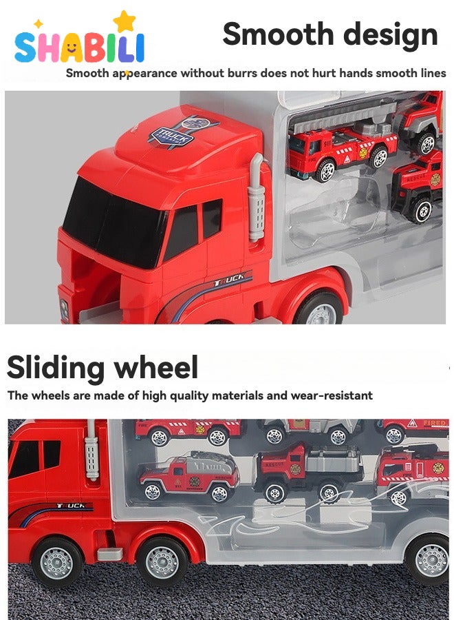 شبيلي مجموعة شاحنات ألعاب إطفاء للأطفال عمر ٣ سنوات فأكثر هدية عيد ميلاد للأولاد - Image 5
