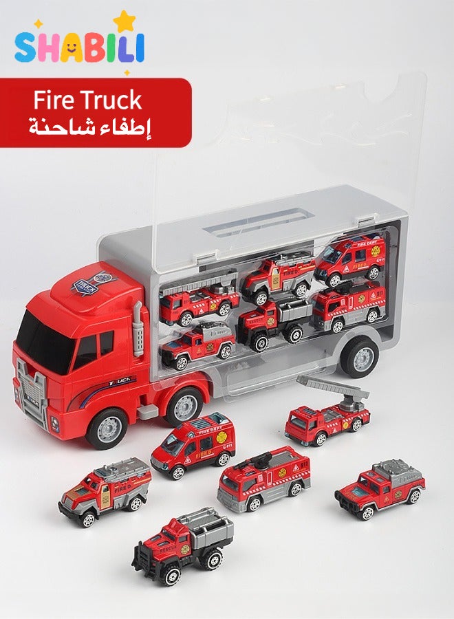 شبيلي مجموعة شاحنات ألعاب إطفاء للأطفال عمر ٣ سنوات فأكثر هدية عيد ميلاد للأولاد - Image 1