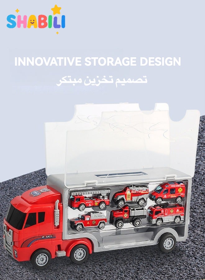 شبيلي مجموعة شاحنات ألعاب إطفاء للأطفال عمر ٣ سنوات فأكثر هدية عيد ميلاد للأولاد - Image 2