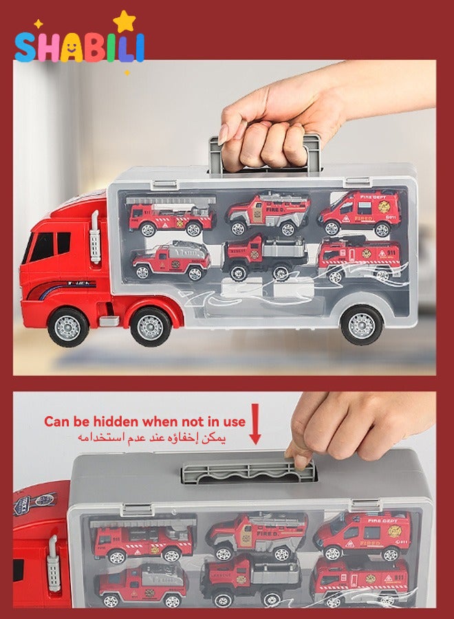 شبيلي مجموعة شاحنات ألعاب إطفاء للأطفال عمر ٣ سنوات فأكثر هدية عيد ميلاد للأولاد - Image 3