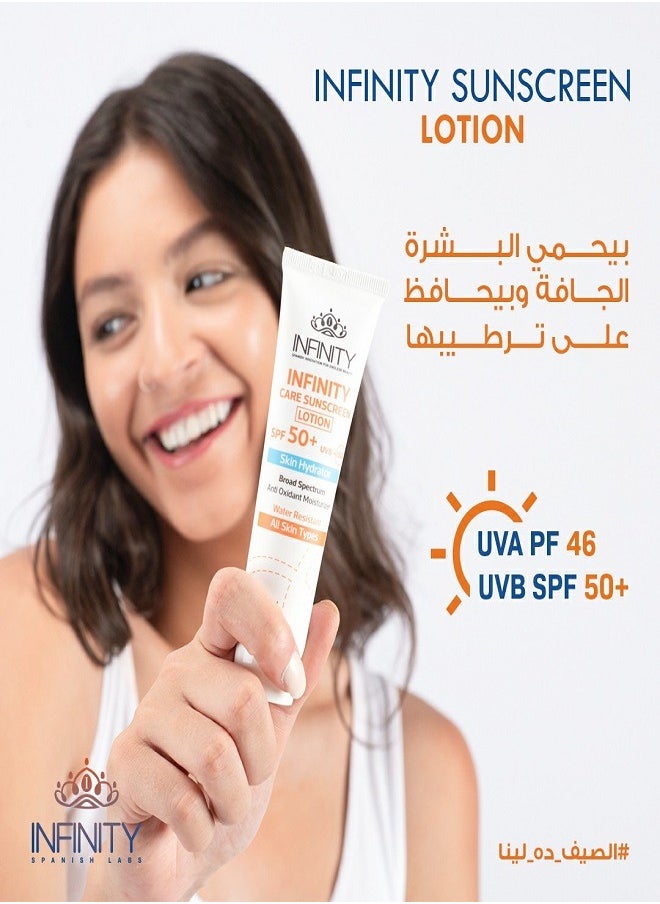 Infinity Care Sunscreen Lotion Skin Hydrator SPF50+ For All Skin Types 60ml  - Image 4