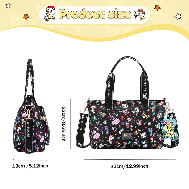 Tokidoki Tote Bag for Women Large Capacity Shoulder Bag with Strap Hobo Tote Handbag for Travel Work (Big Family) - Image 4