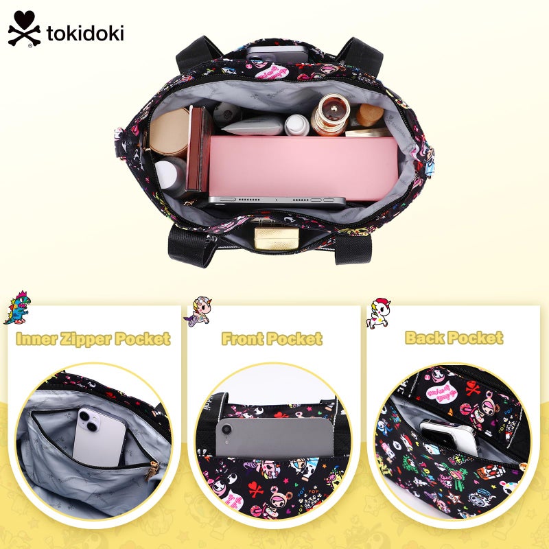 Tokidoki Tote Bag for Women Large Capacity Shoulder Bag with Strap Hobo Tote Handbag for Travel Work (Big Family) - Image 5
