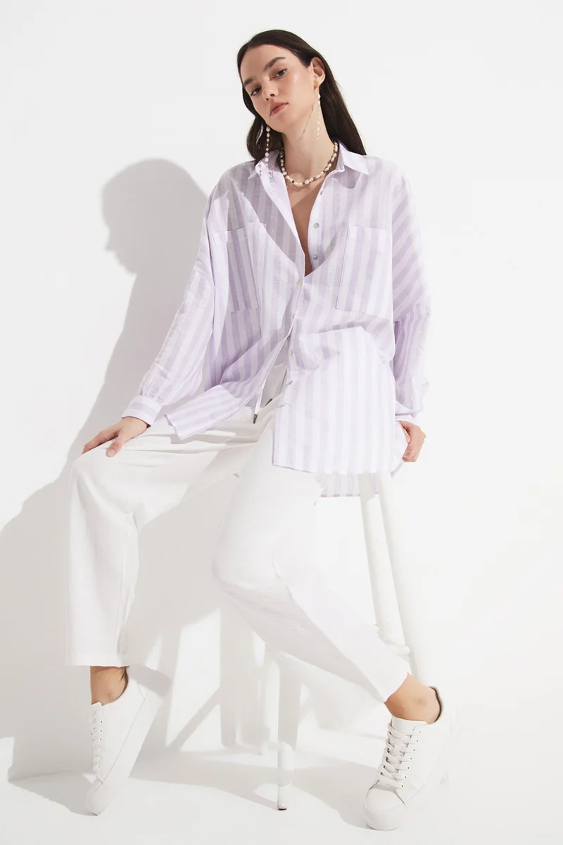 جون Women's Exclusive Elastic Waist Viscose Blend Jogger Woven Trousers