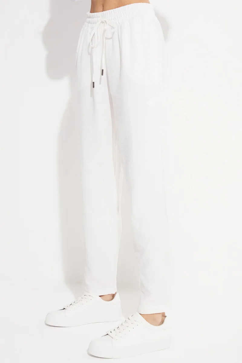 جون Women's Exclusive Elastic Waist Viscose Blend Jogger Woven Trousers