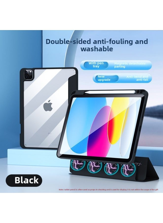 Generic - Suitable For 2024ipadair6 Protective Case With Pen Slot 11 Inch Magnetic Detachable Transparent 10.9 Protective Case-Color:sky Cloud Blue-Applicable Model:ipad7/8/9 Generation 10.2/pro10.5/air3 - Image 1