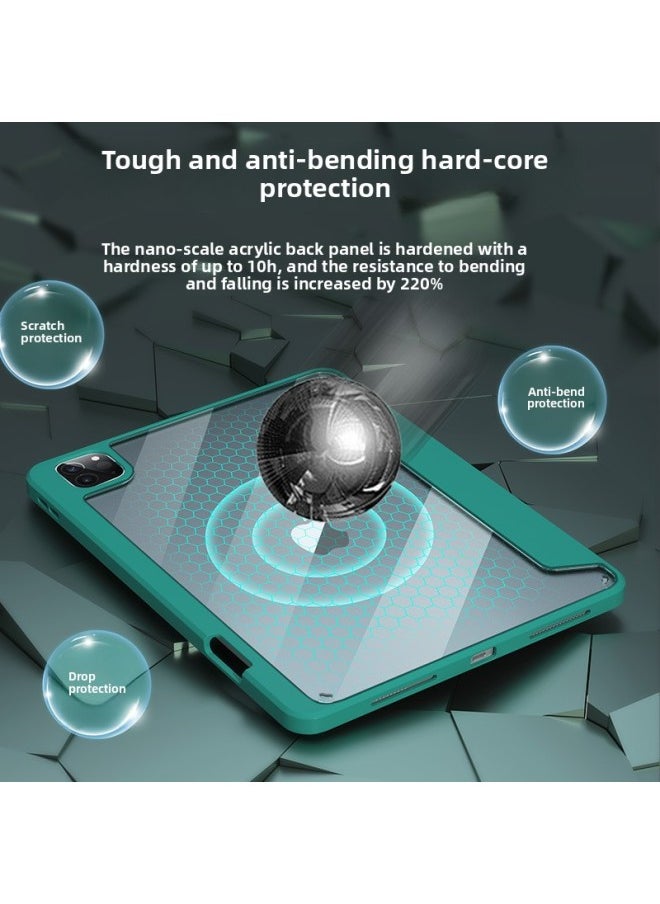 Generic - Suitable For 2024ipadair6 Protective Case With Pen Slot 11 Inch Magnetic Detachable Transparent 10.9 Protective Case-Color:sky Cloud Blue-Applicable Model:ipad7/8/9 Generation 10.2/pro10.5/air3 - Image 1