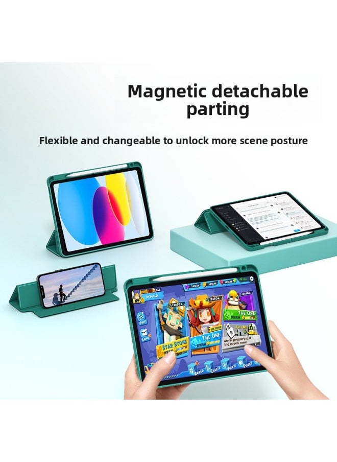 Generic - Suitable For 2024ipadair6 Protective Case With Pen Slot 11 Inch Magnetic Detachable Transparent 10.9 Protective Case-Color:sky Cloud Blue-Applicable Model:ipad7/8/9 Generation 10.2/pro10.5/air3 - Image 1