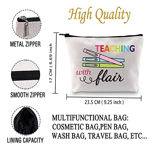 JXGZSO Teaching With Flair Zipper Pouch Teacher Pen P Pouches Teacher Makeup Cosmetic Bag Teaching With Flair B - Image 5
