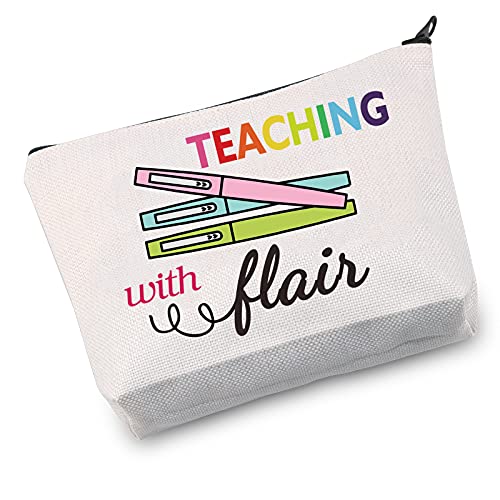 JXGZSO Teaching With Flair Zipper Pouch Teacher Pen P Pouches Teacher Makeup Cosmetic Bag Teaching With Flair B - Image 2