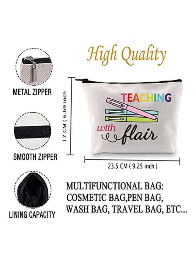 JXGZSO Teaching With Flair Zipper Pouch Teacher Pen P Pouches Teacher Makeup Cosmetic Bag Teaching With Flair B - Image 4