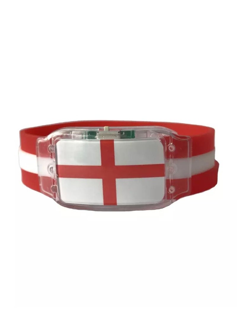 LED Glow Bracelets Light Up Wristbands England National Flag LED Bracelet 2022 Qatar World Cup Football Team Cheer Props