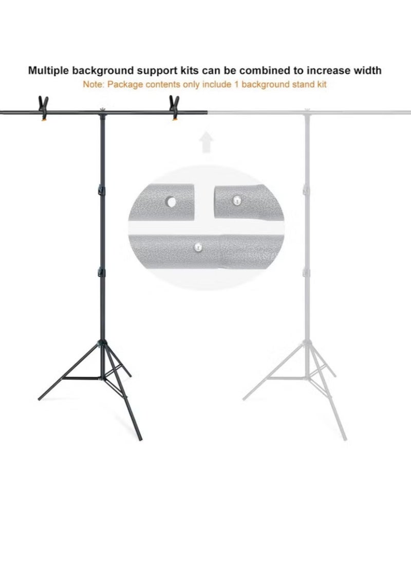 أوك حامل خلفية صور التصوير الفوتوغرافي الاحترافي ، حامل دعم إطار الخلفية على شكل حرف T مع مشابك لاستوديو الفيديو - Image 3