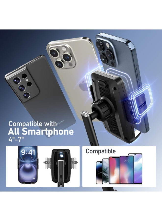 general Rear View Mirror Phone Holder,Rotatable and Retractable Phone Holders for Your Car, 360° Rotating Adjustable Cell Phone Mount with Wire Retaining Rope for iPhone Samsung All 4-7 Inch Cell Phones - Image 3