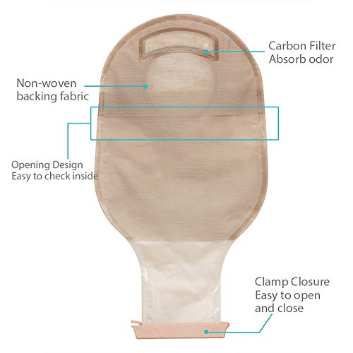 LotFancy Colostomy Bags, 10PCS Two-Piece Drainable Pouches with Clamp Closure for Colonoscopy Ostomy Stoma Care (No Skin Barriers), Ileostomy Supplies - Image 2
