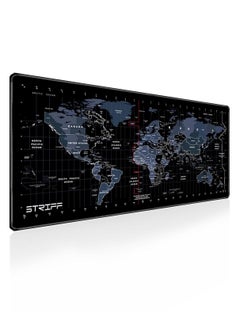 Gaming Mouse Pad| Stitched Edges| Non-Slip Rubber Base| Keyboard Mouse Pad for Office & Home (World Map)