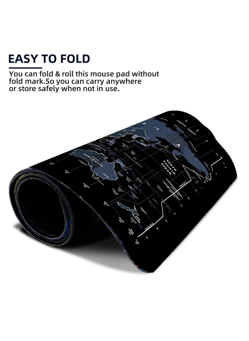Striff - Gaming Mouse Pad| Stitched Edges| Non-Slip Rubber Base| Keyboard Mouse Pad for Office & Home (World Map) - Image 1