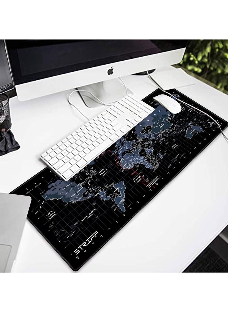 Striff - Gaming Mouse Pad| Stitched Edges| Non-Slip Rubber Base| Keyboard Mouse Pad for Office & Home (World Map) - Image 1