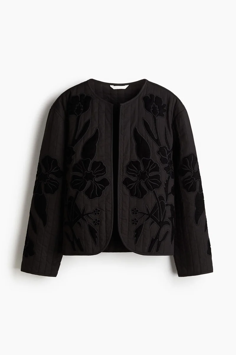 H&M Appliquéd quilted jacket