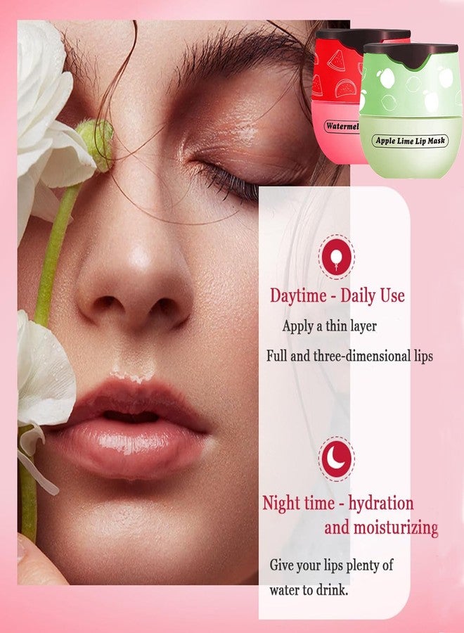 Qawnfy 3 PCS Lip Balm Honey Pot, Honey & Apple Lime & Watermelem Lip Mask Vitamin E & Moisturizing Propolis Sleeping Lip Mask Prevention Dry and Cracked Lip Scrubs Exfoliator, Christmas Gifts - Image 4