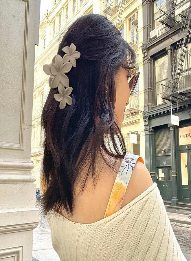 Hapdoo Hawaiian Flower Hair Clips for Women, 5PCS Plumeria Beach Floral Hair Accessories Summer Flowers Claw Clip for Girls, Tropical Ocean Flower Clips Hawaiian Outfits - Image 2