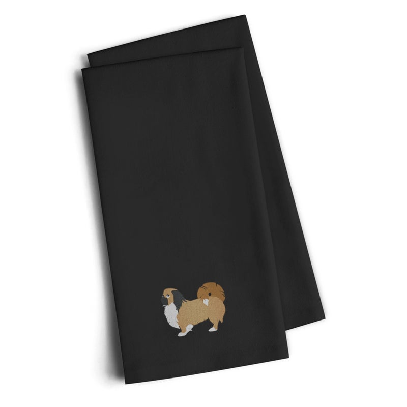 Caroline's Treasures ""Caroline's Treasures BB3438BKTWE Pekingese Black Embroidered Kitchen Towel (Set of 2)  28"""" H x 19"""" W  Multicolor"" 