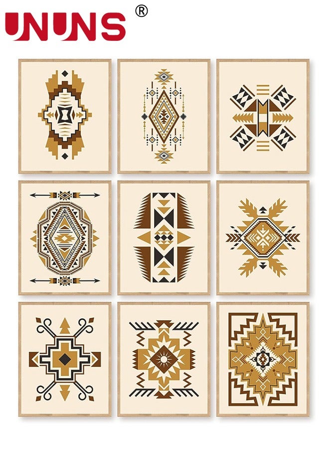 UNUNS Boho Wall Art,Set Of 6 Geometric Abstract Wall Poster For Bedroom,Mid Century Modern Wall Art,8"x10"Boho Wall Decor For Room Aesthetic(Only Drawing Core) - Image 1