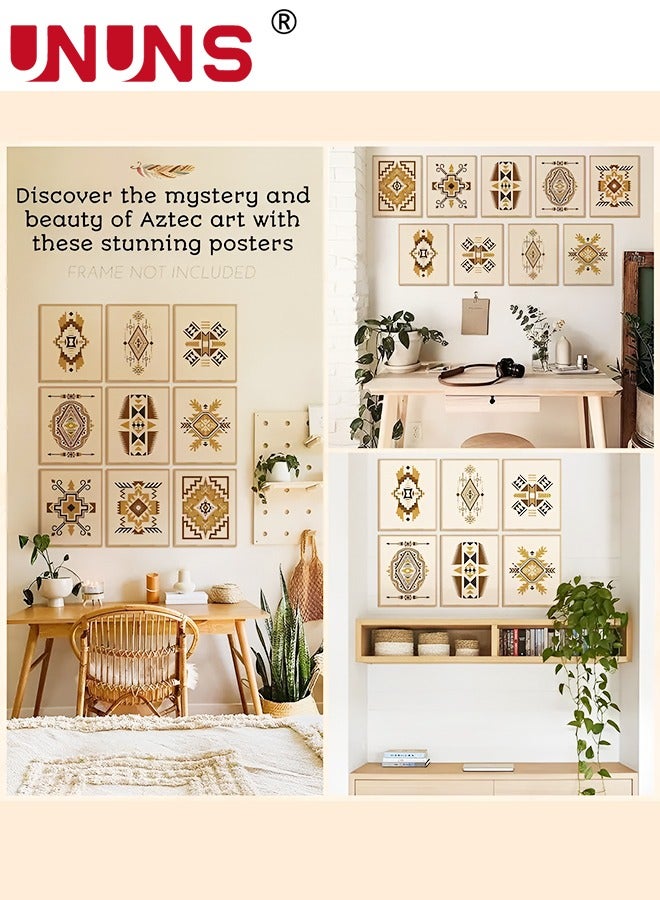 UNUNS Boho Wall Art,Set Of 6 Geometric Abstract Wall Poster For Bedroom,Mid Century Modern Wall Art,8"x10"Boho Wall Decor For Room Aesthetic(Only Drawing Core) - Image 4
