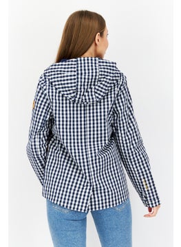 Trespass Women Checkered Windbreaker Jacket, Navy Combo  - Image 2