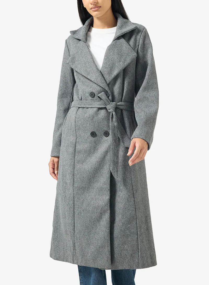 Ginger  Woolen Longline Trench Coat with Belt for Women | Best Price UAE
