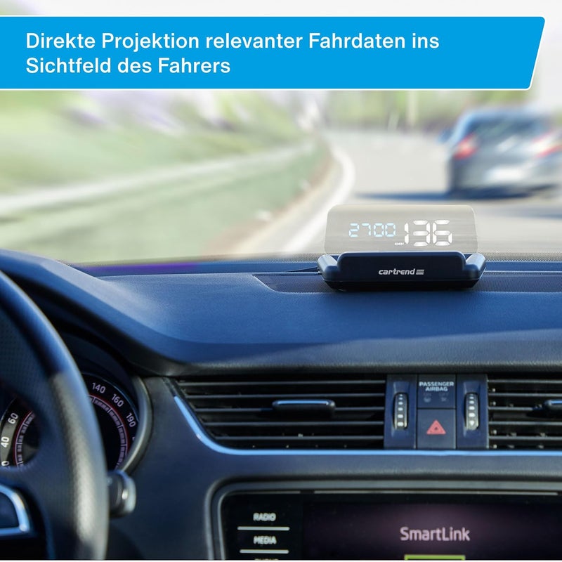 Cartrend 10632 Head Up OBD2 & HUD Display GPS Speed Meter Car Speedometer Water Temperature Meter Motor Speed - Image 4