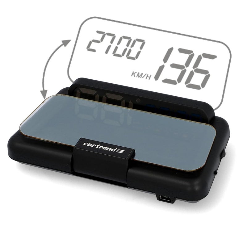 Cartrend 10632 Head Up OBD2 & HUD Display GPS Speed Meter Car Speedometer Water Temperature Meter Motor Speed - Image 1