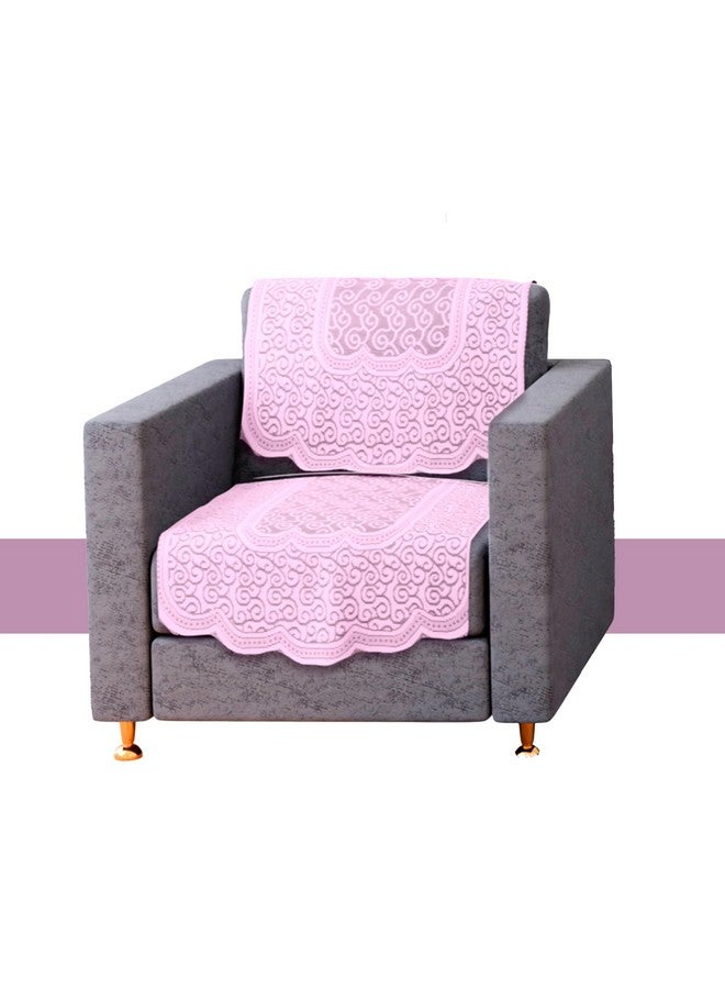 Kuber Industries Sofa Cover | Net Sofa Slipcover Set | 5 Seater Sofa Cover for Hall | Couch Sofa Cover Set | Sofa Cover for Home | Sofa Cover for Living Room | Zig Zag Printed | Pink - Image 2