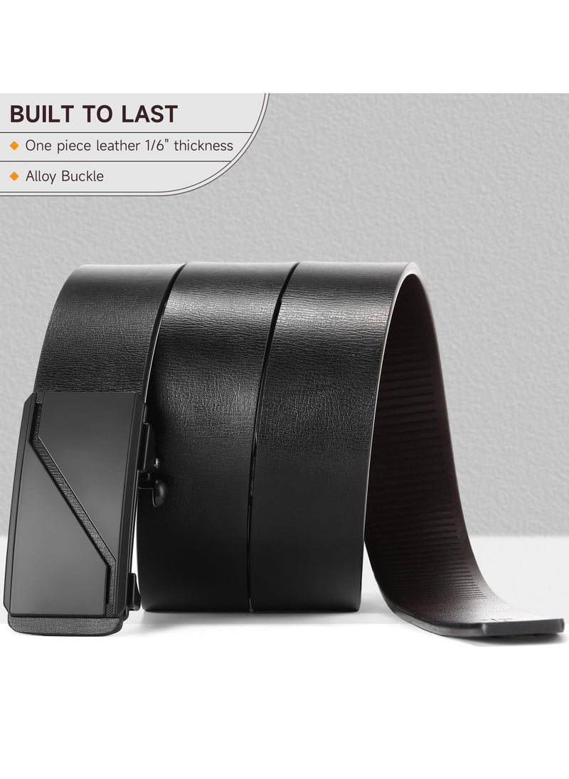 Excefore - Leather Ratchet Belt for Men, Automatic Adjustable Click Buckle Belts, for Dress Casual Trim to Fit - Image 1