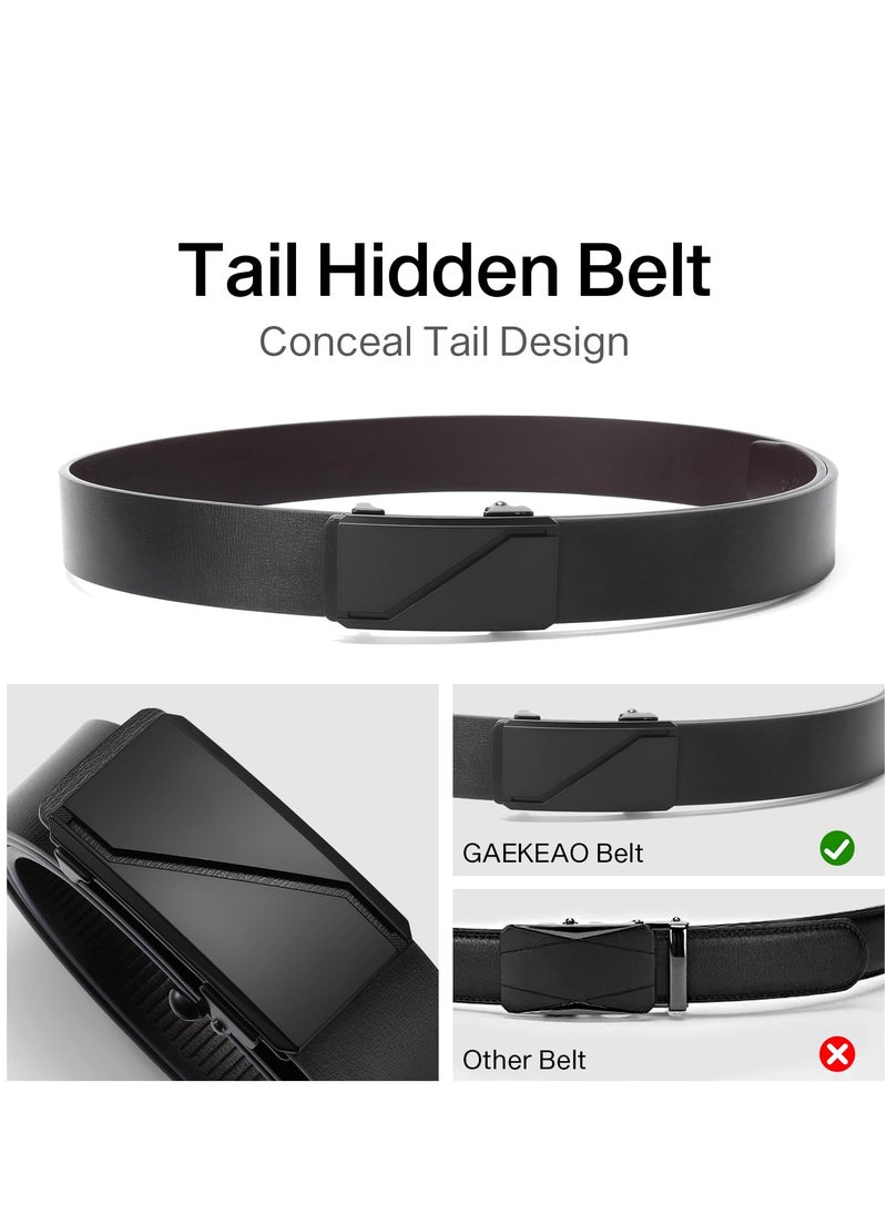 Excefore - Leather Ratchet Belt for Men, Automatic Adjustable Click Buckle Belts, for Dress Casual Trim to Fit - Image 1
