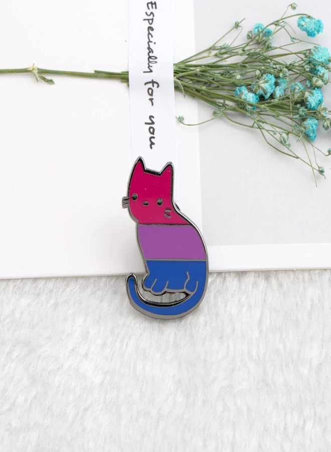 ميوسبارك بروش قطة ثنائي الميول الجنسية من MYOSPARK، هدية فخر للمثليين والمتحولين جنسياً، دبوس طية صدر السترة للمثليين والمتحولين جنسياً، مجوهرات فخر المثليين، هدية لمحبي القطط (دبوس قطة للمثليين والمتحولين جنسياً) - Image 2