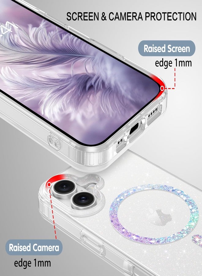 BENTOBEN Magnetic for iPhone 16 Plus Case, Clear Crystal Glitter 16Plus Phone Case Compatible with MagSafe, Shockproof Sparkly Cute Women Girl Cover for iPhone 16Plus 6.7 inch, Clear Bling Glitter - Image 4