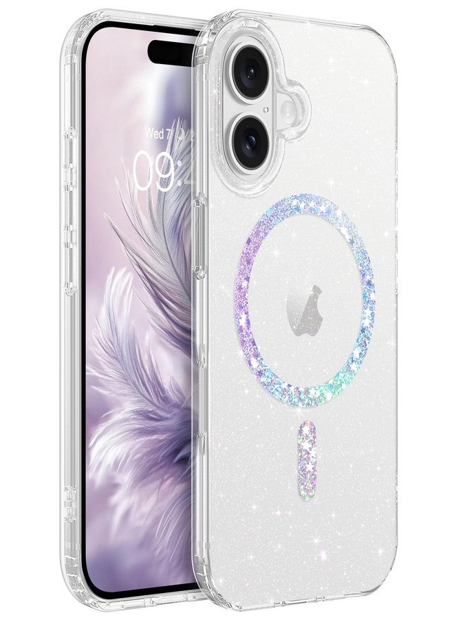 BENTOBEN Magnetic for iPhone 16 Plus Case, Clear Crystal Glitter 16Plus Phone Case Compatible with MagSafe, Shockproof Sparkly Cute Women Girl Cover for iPhone 16Plus 6.7 inch, Clear Bling Glitter - Image 1