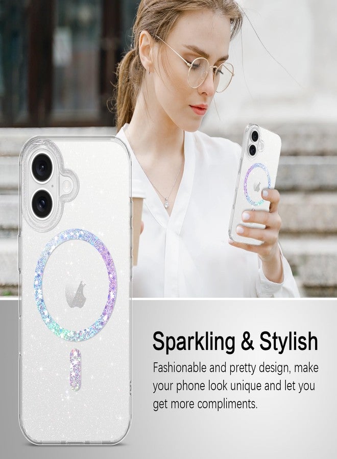 BENTOBEN Magnetic for iPhone 16 Plus Case, Clear Crystal Glitter 16Plus Phone Case Compatible with MagSafe, Shockproof Sparkly Cute Women Girl Cover for iPhone 16Plus 6.7 inch, Clear Bling Glitter - Image 5